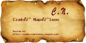 Czakó Napóleon névjegykártya